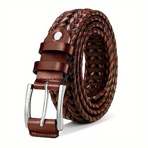 Vintage-style Men’s Genuine Leather Belt With Square Alloy Buckle – Jeans & Casual Wear, Ideal Gift Accessories Shop Online at Dubai Trades