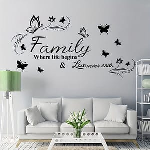 Wall Stickers For Living Room, Bedroom, Kitchen – Family & Love Ends Wall Stickers Paint, Wall Treatments & Supplies Shop Online at Dubai Trades