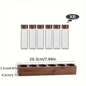 Walnut Base Packaging Display Rack, Glass Test Tube Display Bottle, Coffee Shop Food Jars & Canisters Shop Online at Dubai Trades