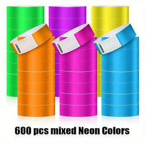 Waterproof Neon Party Wristbands With 6-digit Serial Numbers – 300/600 Pcs ID Wristbands Shop Online at Dubai Trades
