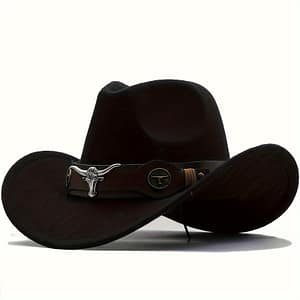 Western Cowboy Hat With Wide Brim, Adjustable Felt Cattleman Cap For Men And Women, Vintage Style Outdoor Panama Hat, Cowboy Accessories Accessories Shop Online at Dubai Trades