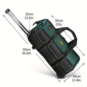 Winhunt Heavy-duty Tool Bag – Large Green & Black Oxford Cloth Rolling Toolbox With Wheels, For Electricians And Diy Projects Business, Industry & Science Shop Online at Dubai Trades