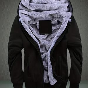 Winter Fleece Thickened Solid Color Hooded Cardigan Sweatshirt Men’s Jacket Clothing Shop Online at Dubai Trades