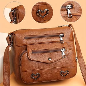 Women’ Brown Messenger Bag, Quilted Solid Color, Adjustable Strap, Zipper Closure, Tassel Embellishment, Lightweight Crossbody Shoulder Bag With Polyester Lining For Clothing, Shoes & Jewelry Shop Online at Dubai Trades
