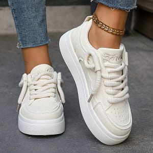 Women’ Color Casual Sneakers, Lace Up Platform Soft Shoes, Low-top Preppy Shoes Clothing, Shoes & Jewelry Shop Online at Dubai Trades