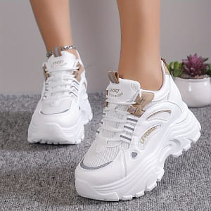 Women’ Color Mesh Sneakers, Lace Up Low- Toe Heightening Thick Sole Trainers, Comfy Shoes Clothing, Shoes & Jewelry Shop Online at Dubai Trades