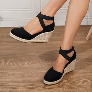 Women’ Sandal, Elastic Band Platform Closed Toe Espadrilles Shoes, Hollow Out Wedge Comfy Shoes Clothing, Shoes & Jewelry Shop Online at Dubai Trades
