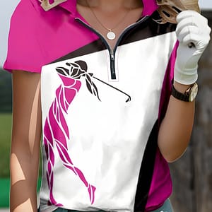 Women’ Short Sleeve Golf Shirt With Geometric Print, , Sporty Top For Women Active Shop Online at Dubai Trades