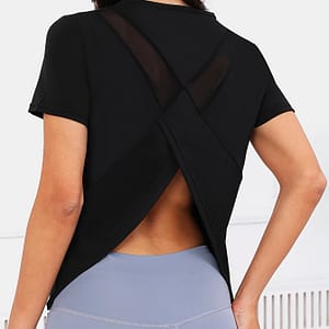 Women’s Athletic Casual Yoga T-shirt With Mesh , Quick- Top, Short Sleeves, Breathable Gym Wear Base Layers & Compression Shop Online at Dubai Trades