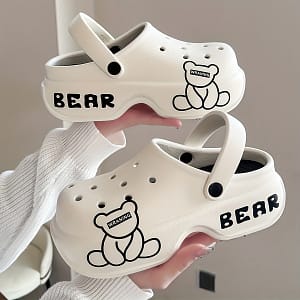 Women’s Bear Pattern Clogs, Hollow Out Shoes, Comfortable On Shoes Clothing, Shoes & Jewelry Shop Online at Dubai Trades