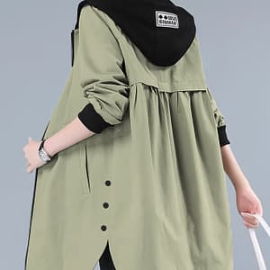 Women’s Casual Hooded Jacket With Letter Print – Zip-up, Long Sleeve, Polyester – Machine Washable – Spring/fall Casual Jackets Shop Online at Dubai Trades