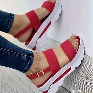 Women’s Casual Platform Sandals With Buckle Closure – Low Heel Open Toe Shoes, Polyurethane Sole, And – – Solid Color Footwear Clothing, Shoes & Jewelry Shop Online at Dubai Trades