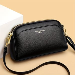 Women’s Crossbody Bag, Solid Color, Lightweight Shoulder Purse With Zipper Closure, Polyester Lined, Edge Paint Detail, Versatile For Casual Or Work Use – Black, Red, Blue, Khaki Clothing, Shoes & Jewelry Shop Online at Dubai Trades