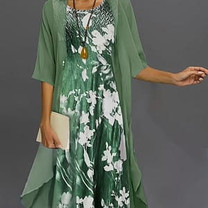 [elegant Style] Elegant Floral Print Slip Nightdress For Women – V-neck, Hem, Semi-sheer Polyester & Elastane , Hand Washable – Clothing Shop Online at Dubai Trades 4