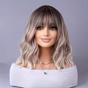 Women’s Elegant Ombre Wig, , Center Part, Long Curly Fibre, Cap, Heat Resistant, All , Full Headpiece, No Lace, Hair Extensions & Accessories Beauty & Personal Care Shop Online at Dubai Trades