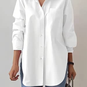 Button Decor V Neck T-shirt, Casual Short Sleeve Textured Top For , Women’s Clothing Clothing Shop Online at Dubai Trades 4