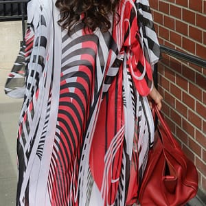 Women’s Fashion Long Chiffon Kimono Cardigan, Striped Print, Lightweight Beach Cover Up, Versatile Open Front Top For Vacation And Sun Protection Clothing Shop Online at Dubai Trades