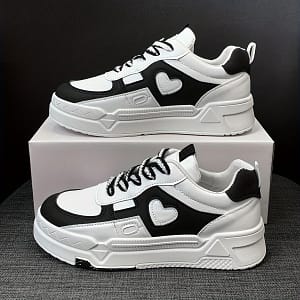 Women’s Heart Platform Skate Shoes, Trendy Colorblock Round Toe Low Top Sneakers, All-match Student Trainers Clothing, Shoes & Jewelry Shop Online at Dubai Trades