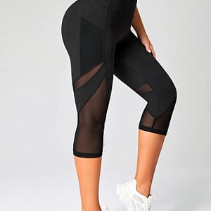 Women’s High Waist Mesh Panel Sports Capri Leggings, , Stretchy Fitness Yoga Pants Clothing, Shoes & Jewelry Shop Online at Dubai Trades