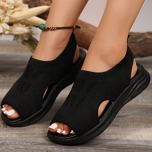 Women’s Knit Upper Sandals, Breathable Elastic Slip On Shoes, Comfy Outdoor Sporty Sandals Clothing, Shoes & Jewelry Shop Online at Dubai Trades