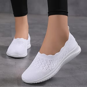 Women’s Large-size White Sneakers, Slip-on Design, Lightweight, Suitable For And Summer , Comfortable And Breathable Clothing, Shoes & Jewelry Shop Online at Dubai Trades