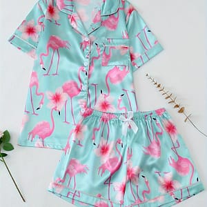 Women’s Pajama Set Comfortable Short Sleeve Button Top With Casual Shorts And Pants Clothing Shop Online at Dubai Trades 2