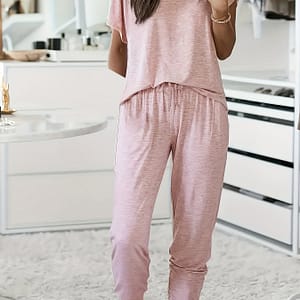 Women’s Plus Set, Plus Size Solid Round Neck Crew Neck Top & Drawstring Pants Lounge 2 Piece Set Clothing, Shoes & Jewelry Shop Online at Dubai Trades