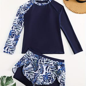 Women’s Printed Sports Competitive Diving Suit Two-piece Swimsuit Competitive Swimwear Shop Online at Dubai Trades