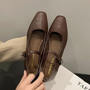 Women’s Solid Color Flat Shoes, Elegant Square Toe Buckle Strap Shoes, Lightweight & Comfortable Shoes Clothing, Shoes & Jewelry Shop Online at Dubai Trades