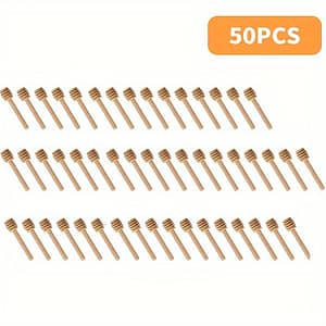 Wooden Honey Set Of 50 – Kitchen Essentials Honey Stirring Sticks, Natural Wood Honeycomb Dispenser Drizzlers Dining & Entertaining Shop Online at Dubai Trades