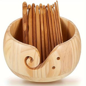 Wooden Yarn Bowl Crocheting Bowl Round Knitting Wool Storage Yarn Bowl Handmade With Holes 12pcs Crochet Hooks For Crocheting Knitting Diy Crafts Tools Arts, Crafts & Sewing Shop Online at Dubai Trades