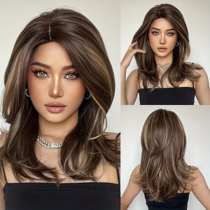 Woven Wigs Women’s Basics Loose Wave Synthetic Wig With Tang Long Fiber, 100% Density Cap, Highlighted , Universal Fit Beauty & Personal Care Shop Online at Dubai Trades