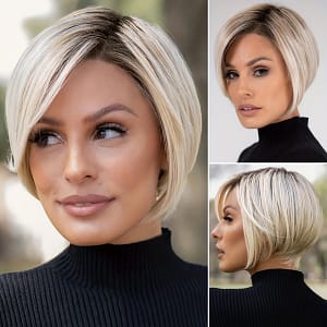 Yusulaxi Bob Wigs With Bangs Straight Hair – Heat Resistant Synthetic Fiber Wig, 100% Density Cap For , Natural Look For Daily Use & Special Occasions, , Hair Wig Beauty & Personal Care Shop Online at Dubai Trades