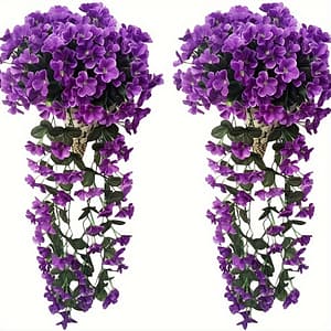Zaphyron 2pcs Violet Ivy Artificial Flowers – Hanging Plants For Outdoor, Patio, Garden, Porch & Wedding Decor Artificial Flowers Shop Online at Dubai Trades