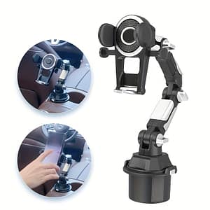 Zyhy 360° Rotatable Car Phone Holder, Abs Material, Adjustable Cup Holder Navigation Mount, Non-waterproof, Compatible With Circular Water Cups Accessories Shop Online at Dubai Trades