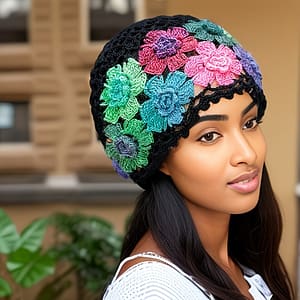-chic Crochet Beanie For Women – Lightweight, Stretchy Polyester Knit Hat With Vibrant , Hollow-out Breathable Spring/summer Cap, Hand-washable Accessories Shop Online at Dubai Trades