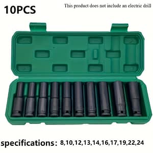 /set – 1/2 Inch Socket Assortment Kit – 10-24mm Range Hexagonal Long Socket Heads For Durable Hand Tools In Automotive And Industrial Applications Automotive Shop Online at Dubai Trades