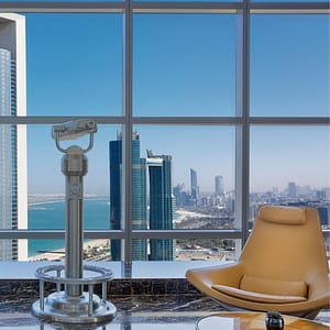 Etihad Tower Observation Deck with coffee or tea and slice of cake – Experiences Experiences Shop Online at Dubai Trades