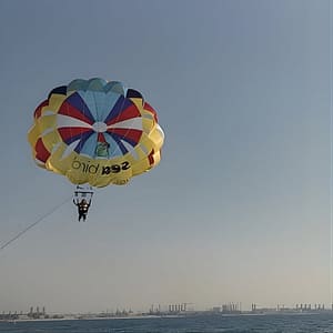 Parasailing Adventure on Jumeirah Beach with Sea Bird water Sports Dubai at Al Rahim masjid, Dubai, United Arab Emirates Activities Shop Online at Dubai Trades