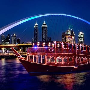 Canal Dhow Cruise Or Trio Package At Desert Vibes Tourism Dubai restaurants Shop Online at Dubai Trades