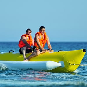 Thrilling Rides: 30-Min Inflatable Banana Or Donut-Shaped Boat Ride Dubai activities Shop Online at Dubai Trades