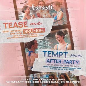 Tease Me – A Sunset Pool Brunch & After Party at Barasti in Dubai – Nightlife Nightlife Shop Online at Dubai Trades