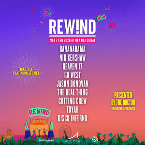 REW!ND Fest DXB 2026 – The Ultimate 80s & 90s Experience Returns to Bla Bla! – Festival Festival Shop Online at Dubai Trades