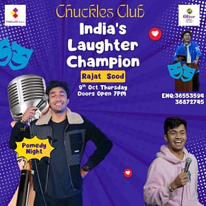 Chuckles Club Season 1 Presenting INDIA’s LAUGHTER CHAMPION Rajat Sood in Bahrain – Comedy Events Comedy Events Shop Online at Dubai Trades