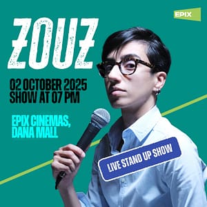 Zouz Live Stand UP Comedy Show in Epix Cinemas – Shows and Theatrical Plays Shows and Theatrical Plays Shop Online at Dubai Trades