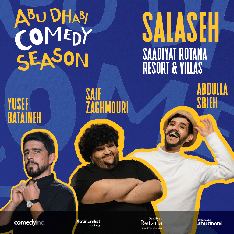 Salaseh at Saadiyat Rotana Resort & Villas Ballroom, Abu Dhabi – Comedy Events Comedy Events Shop Online at Dubai Trades 2