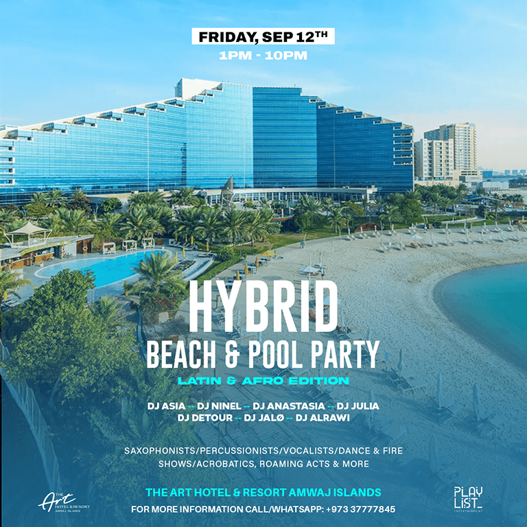 Playlist Hybrid Pool & Beach Party at The Art Hotel Amwaj – Nightlife Nightlife Shop Online at Dubai Trades 2