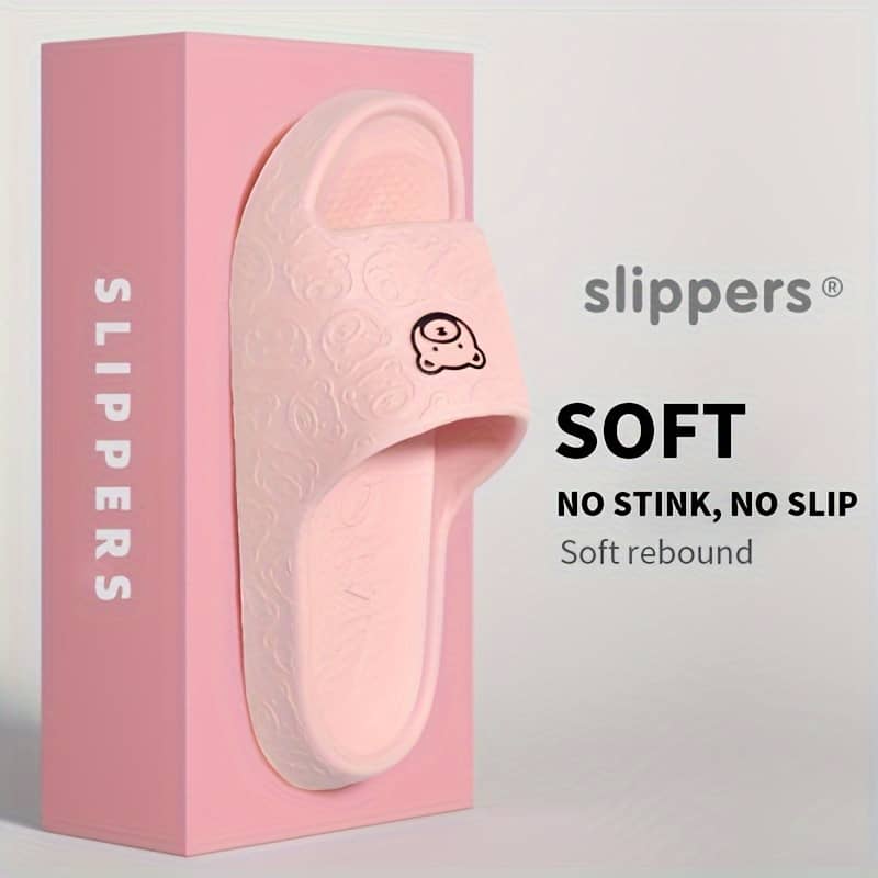 1 Pair Eva Slippers For Couples, Cartoon , Comfortable Non-slip Thick Sole, Bathroom Sandals, Hand Washable, House Slippers Clothing, Shoes & Jewelry Shop Online at Dubai Trades 2