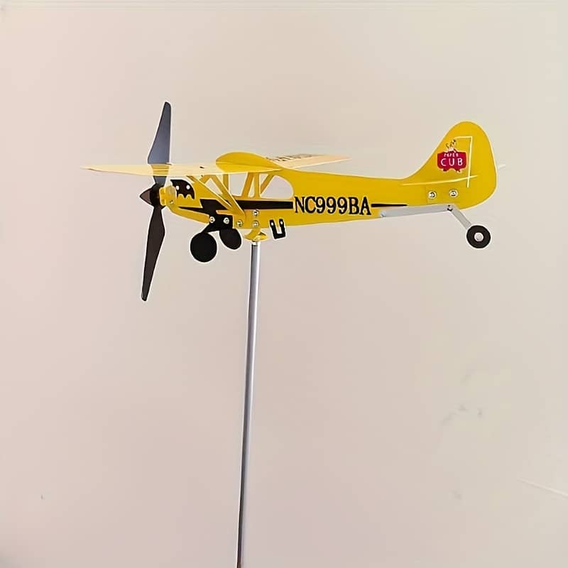 1 Set Piper J3 Cub Airplane Weathervane, Airplane Wind Spinner Metal Weathervane Windmill, Airplane Weather Vane Vane For Sheds Yard Garden Patio Lawn Outdoor Décor Shop Online at Dubai Trades 2
