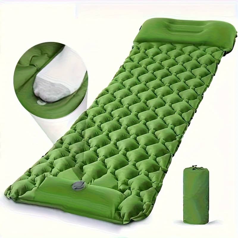 1-person Portable Inflatable Camping Air Mattress – Durable Tpu, Foot Pump Included, Rectangular Outdoor Travel & Picnic Essential With Repair Kit And Carrying Bag Air Mattresses Shop Online at Dubai Trades 2